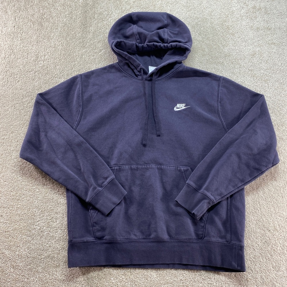 Nike Sweater Mens Medium Black Fleece Hoodie Pullover BV2654 540‎